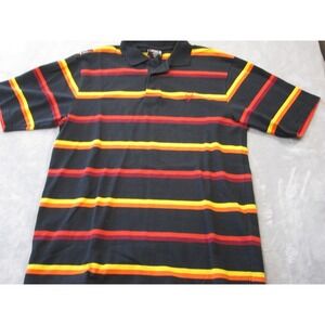 Southpole Polo Shirt Mens Large Black Striped Short Sleeve Casual Top Streetwear
